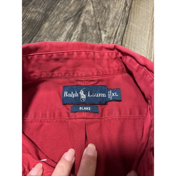 Ralph Lauren Shirt Mens XL Red Blake Button Down Long Sleeve Collared Pony - Picture 5 of 6